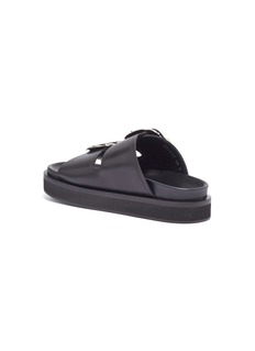 ALEXANDER MCQUEEN | Jewelled buckle leather flatform sandals