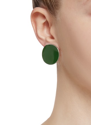 Front View - Click To Enlarge - OOAK - Detachable hoop colourblock earrings