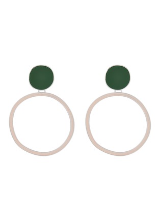 Main View - Click To Enlarge - OOAK - Detachable hoop colourblock earrings