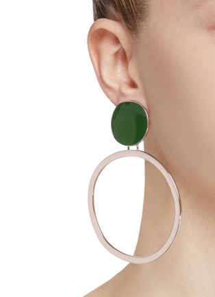 Figure View - Click To Enlarge - OOAK - Detachable hoop colourblock earrings