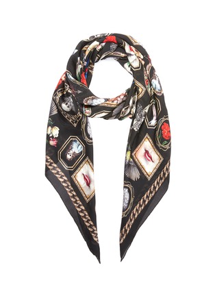 Main View - Click To Enlarge - ALEXANDER MCQUEEN - Cameo and Curiosities silk twill scarf