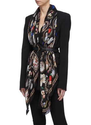 Figure View - Click To Enlarge - ALEXANDER MCQUEEN - Cameo and Curiosities silk twill scarf