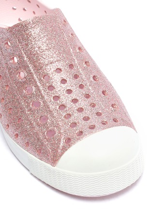 Detail View - Click To Enlarge - NATIVE  - 'Jefferson Bling' glitter perforated toddler slip-on sneakers