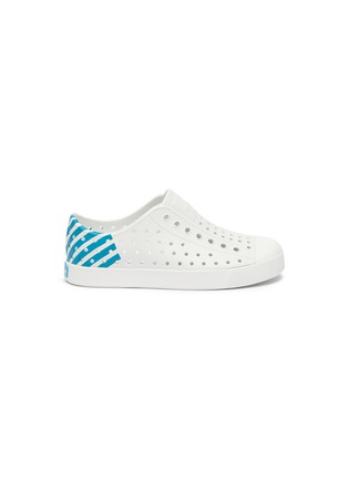 Main View - Click To Enlarge - NATIVE  - 'Jefferson Block' stripe counter perforated toddler slip-on sneakers