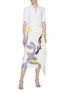 Figure View - Click To Enlarge - TIBI - 'Ant Farm' graphic print asymmetric drape skirt