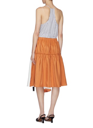 Back View - Click To Enlarge - TIBI - 'Camille' colourblock patchwork asymmetric wrap dress