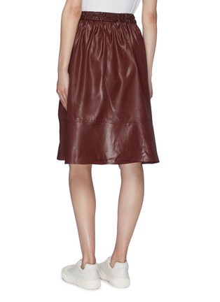 Back View - Click To Enlarge - TIBI - 'Liquid Drape' faux leather midi skirt