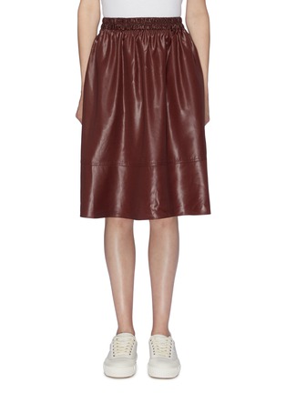 Main View - Click To Enlarge - TIBI - 'Liquid Drape' faux leather midi skirt