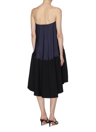 Back View - Click To Enlarge - TIBI - Colourblock strapless bias dress