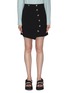 Main View - Click To Enlarge - TIBI - 'Anson' abstract button mini A-line skirt