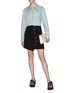 Figure View - Click To Enlarge - TIBI - 'Anson' abstract button mini A-line skirt
