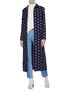 Figure View - Click To Enlarge - CHLOÉ - Belted horse embroidered virgin wool coat