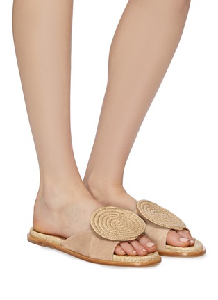 Figure View - Click To Enlarge - PALOMA BARCELÓ - 'Emilie' jute circle suede slide sandals