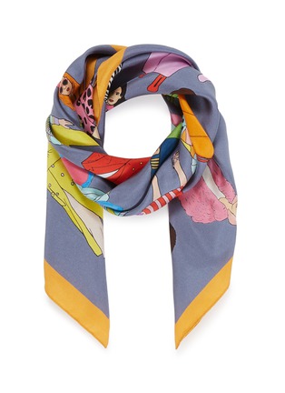 Main View - Click To Enlarge - KAREN MABON - 'Fashion' graphic print silk twill scarf