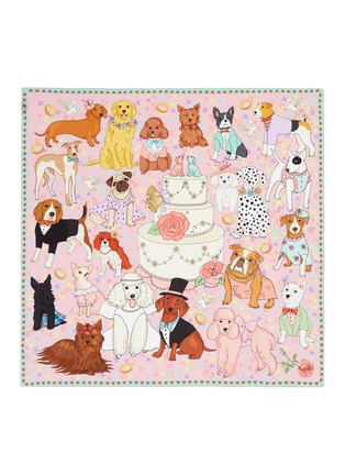 Detail View - Click To Enlarge - KAREN MABON - 'Dog Wedding' print silk crepe scarf