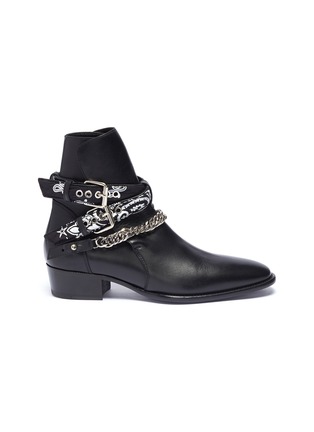 Main View - Click To Enlarge - AMIRI - 'Bandana' curb chain strap leather boots