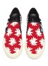 Detail View - Click To Enlarge - AMIRI - 'Palm Patchwork' pony hair skate slip-ons