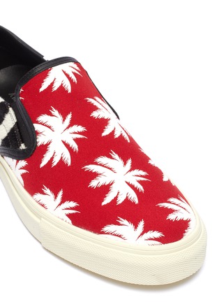 Detail View - Click To Enlarge - AMIRI - 'Palm Patchwork' pony hair skate slip-ons