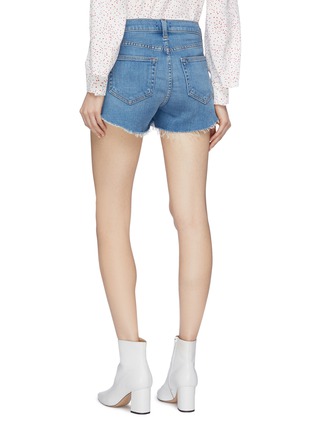 Back View - Click To Enlarge - L'AGENCE - 'Audrey' frayed cuff denim shorts