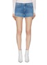 Main View - Click To Enlarge - L'AGENCE - 'Audrey' frayed cuff denim shorts