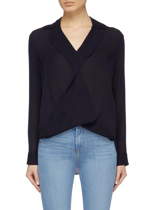 Main View - Click To Enlarge - L'AGENCE - 'Rita' mock wrap silk georgette blouse