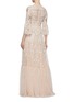 Back View - Click To Enlarge - NEEDLE & THREAD - 'Dragonfly Garden' embellished floral embroidered tiered maxi dress