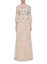 Main View - Click To Enlarge - NEEDLE & THREAD - 'Dragonfly Garden' embellished floral embroidered tiered maxi dress