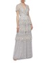 Figure View - Click To Enlarge - NEEDLE & THREAD - 'Angelica' floral embroidered ruffle tiered tulle gown