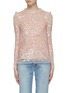 Main View - Click To Enlarge - NEEDLE & THREAD - 'Aurora' ruffle trim sequin tulle top