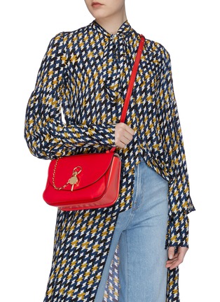Figure View - Click To Enlarge - JW ANDERSON - 'Keyts' chain pin leather crossbody bag