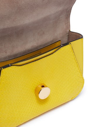 Detail View - Click To Enlarge - JW ANDERSON - 'Keyts' chain pin snakeskin leather crossbody bag