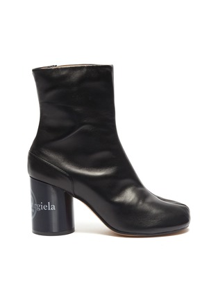 Main View - Click To Enlarge - MAISON MARGIELA - 'Tabi' holographic effect logo print leather ankle boots