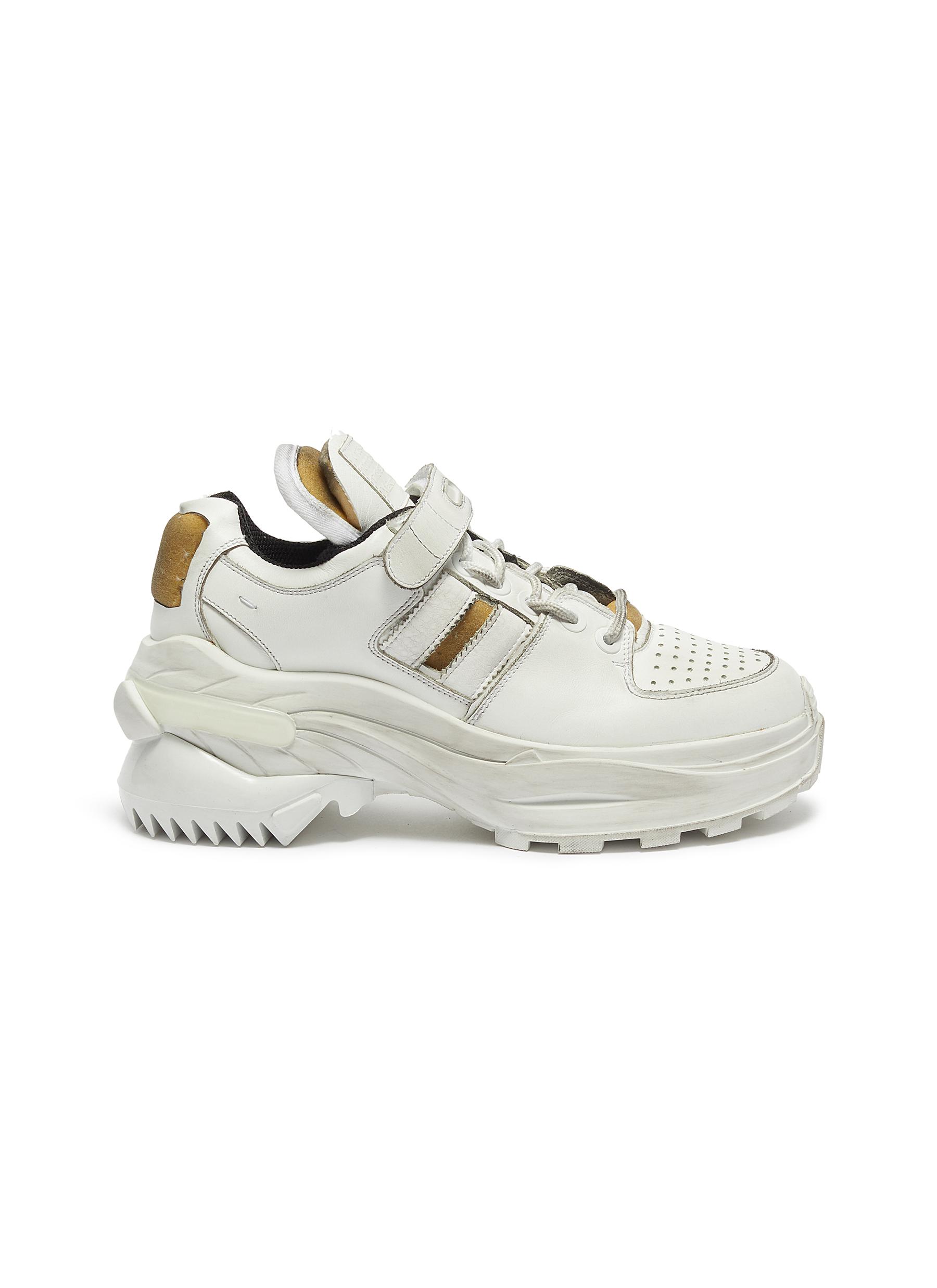 Retro Fit chunky outsole cutout leather sneakers by Maison Margiela ...