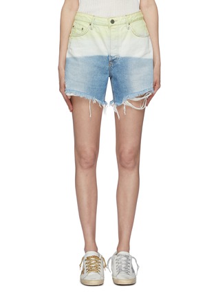 Main View - Click To Enlarge - GRLFRND - 'Jourdan' ripped cuff ombré denim shorts