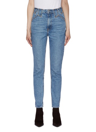 Main View - Click To Enlarge - GRLFRND - 'Izabel' high rise tapered jeans