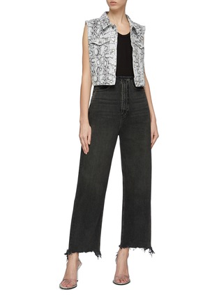 Figure View - Click To Enlarge - ALEXANDER WANG - Raw split cuff wide leg jeans
