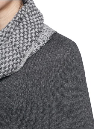 Detail View - Click To Enlarge - ARMANI COLLEZIONI - Textured knit cowl neck poncho