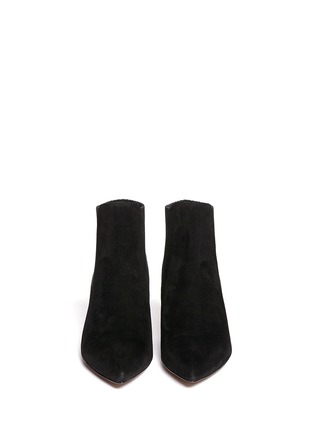 Figure View - Click To Enlarge - ALEXANDER WANG - 'Veisa' ribbed leather cuff suede Chelsea boots