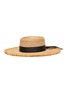 Main View - Click To Enlarge - LACK OF COLOR  - 'Ventura' grosgrain ribbon raffia straw frayed boater hat