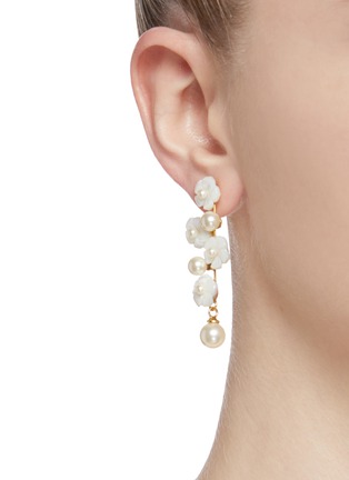 Figure View - Click To Enlarge - JENNIFER BEHR - 'Calissa' Mother-of-Pearl floral drop earrings