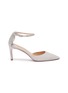 Main View - Click To Enlarge - STUART WEITZMAN - 'Enchant' strass ankle strap suede d'Orsay pumps