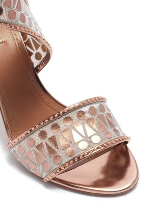 Detail View - Click To Enlarge - ALAÏA - Stud geometric leather mesh sandals