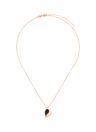 Main View - Click To Enlarge - ROBERTO COIN - 'Gold Treasures Valentine's Day' diamond onyx pendant necklace