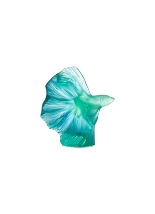 Main View - Click To Enlarge - LALIQUE - Fighting Fish small sculpture – Mint Green/Blue Patinated