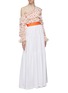 Figure View - Click To Enlarge - STAUD - 'Apricot' contrast waistband tiered maxi skirt