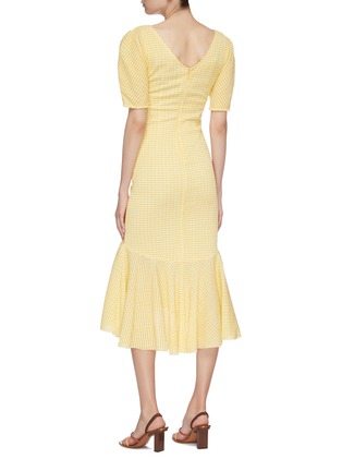 Back View - Click To Enlarge - STAUD - 'Panier' ruched gingham check peplum dress