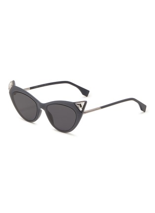 Main View - Click To Enlarge - FENDI - Glass crystal tip acetate cat eye sunglasses