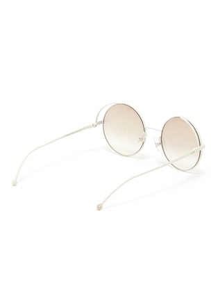 Figure View - Click To Enlarge - FENDI - 'Fendirama' logo print spoiler metal round sunglasses