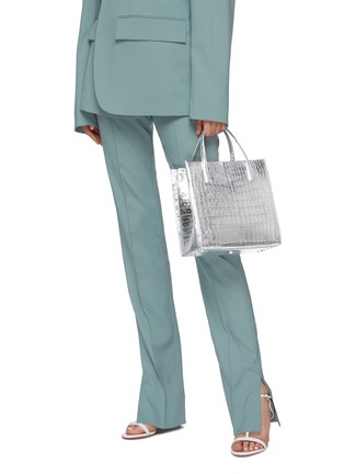 Figure View - Click To Enlarge - NANCY GONZALEZ - Small mirror crocodile leather tote