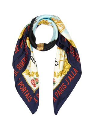 Main View - Click To Enlarge - GUCCI - 'Memories of Paris' print silk twill scarf